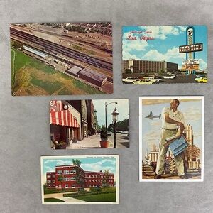 Vintage postcards lot of 5 historical American people & places